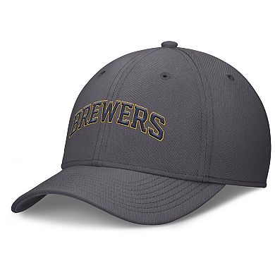 Men's Nike Gray Milwaukee Brewers Swoosh Performance Flex Hat