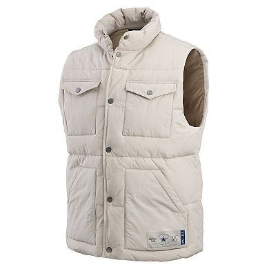Men's Darius Rucker Collection by Fanatics Tan Dallas Cowboys Puffer Full-Snap Vest