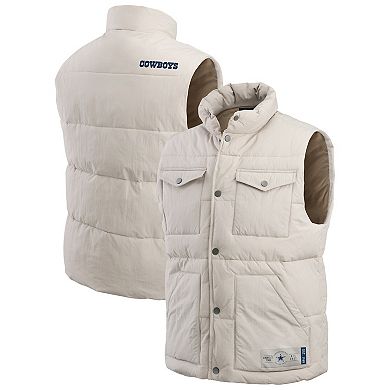 Men's Darius Rucker Collection by Fanatics Tan Dallas Cowboys Puffer Full-Snap Vest
