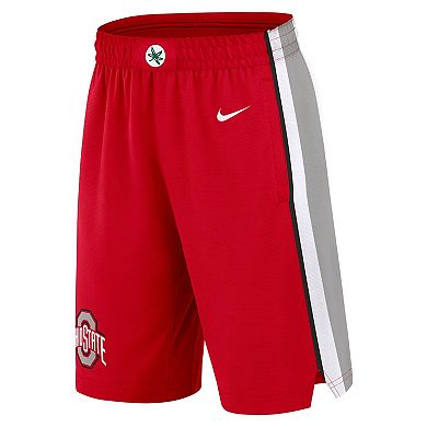 Men's Nike Scarlet Ohio State Buckeyes Road Replica Performance Basketball Shorts