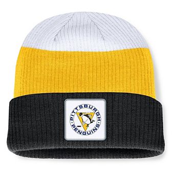 Men's Fanatics Black Pittsburgh Penguins Retro Colorblock Cuffed Knit Hat