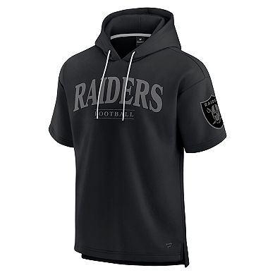Unisex Fanatics Black Las Vegas Raiders Elements Ready Short Sleeve Pullover Hoodie