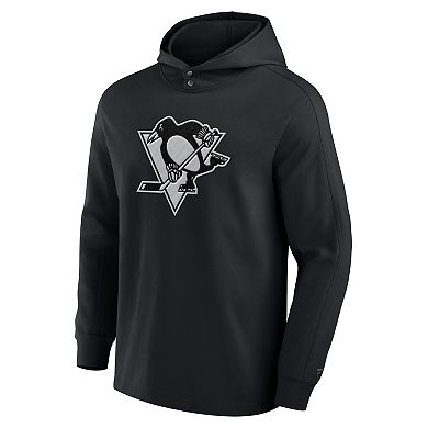 Men's Fanatics Black Pittsburgh Penguins Elements Blaze Tri-Blend Long Sleeve Hoodie T-Shirt