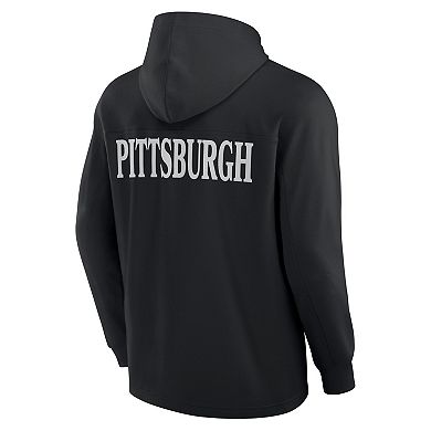 Men's Fanatics Black Pittsburgh Penguins Elements Blaze Tri-Blend Long Sleeve Hoodie T-Shirt