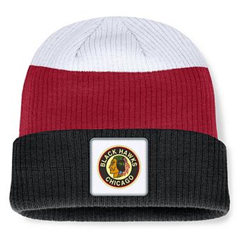 Men's Fanatics Black Chicago Blackhawks Retro Colorblock Cuffed Knit Hat