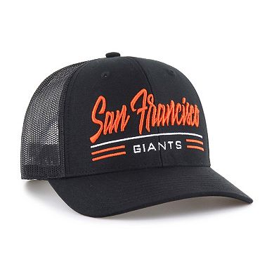 Men's '47 Black San Francisco Giants Garner Trucker Adjustable Hat