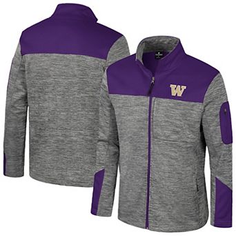 Men's Colosseum Gray/Purple Washington Huskies Guard Full-Zip Jacket