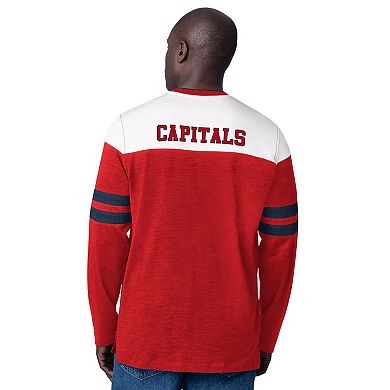 Men's Starter Red Washington Capitals Blitz Durene Long Sleeve T-Shirt
