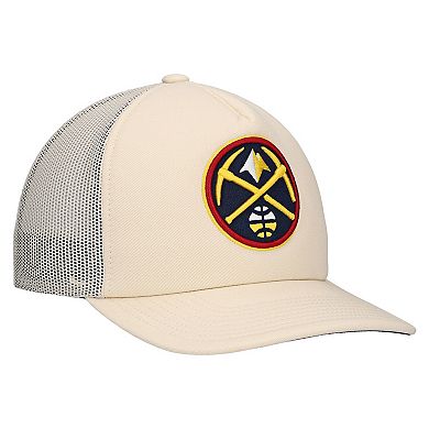 Men's Mitchell & Ness Cream Denver Nuggets Trucker Adjustable Hat