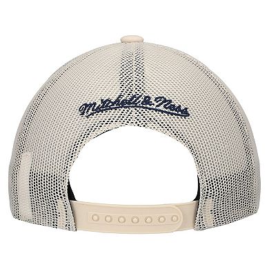 Men's Mitchell & Ness Cream Denver Nuggets Trucker Adjustable Hat