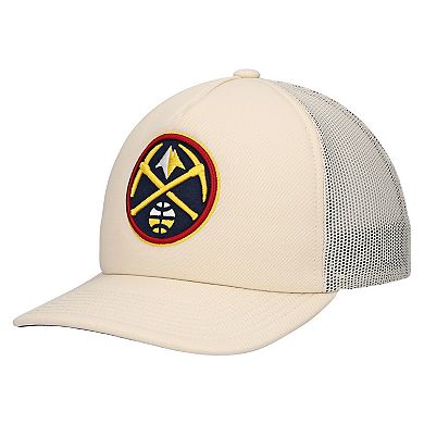 Men's Mitchell & Ness Cream Denver Nuggets Trucker Adjustable Hat