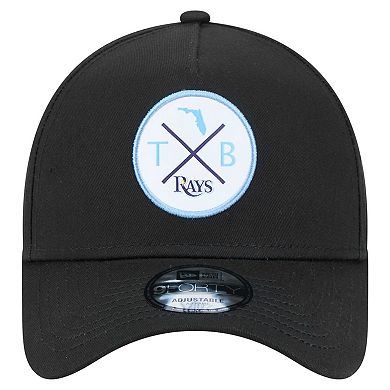 Men's New Era Black Tampa Bay Rays 9FORTY A-Frame Adjustable Hat
