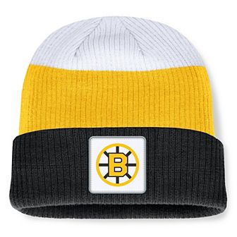 Men's Fanatics Black Boston Bruins Retro Colorblock Cuffed Knit Hat