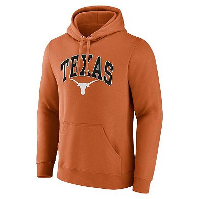 Men's Fanatics Burnt Orange Texas Longhorns Arched Logo Pullover Hoodie