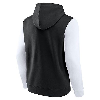 Men's Black Utah Jazz Outline Colorblock Pullover Hoodie