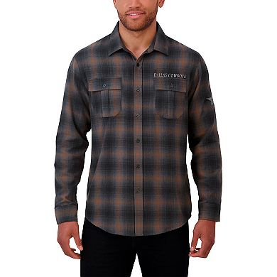 Men's Darius Rucker Collection by Fanatics Charcoal Dallas Cowboys Classic Flannel Long Sleeve Button-Up Shirt