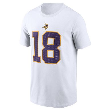 Men's Nike Justin Jefferson White Minnesota Vikings Name & Number T-Shirt