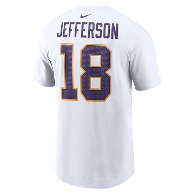 Men's Nike Justin Jefferson White Minnesota Vikings Name & Number T-Shirt