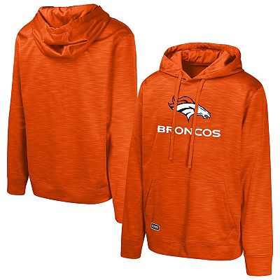 Men s Orange Denver Broncos Streak Fleece Pullover Hoodie