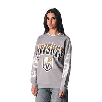 Unisex The Wild Collective Gray Vegas Golden Knights Tie-Dye Double Collar Pullover Sweatshirt