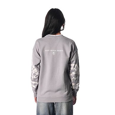 Unisex The Wild Collective Gray Vegas Golden Knights Tie-Dye Double Collar Pullover Sweatshirt