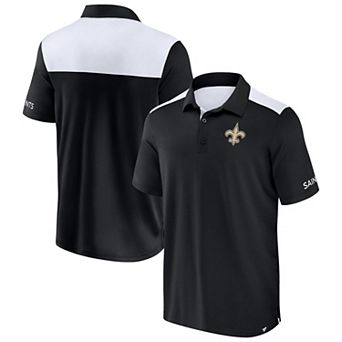 Men's Fanatics Black/White New Orleans Saints Colorblock Polo