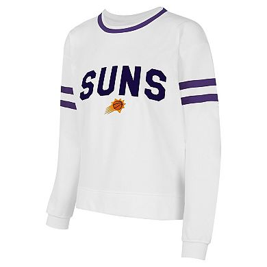 Women's Concepts Sport White Phoenix Suns Borough Pullover Sweatshirt