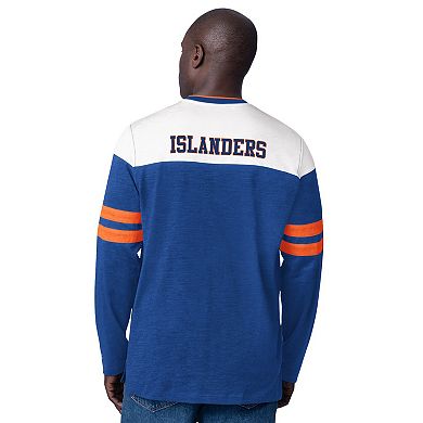 Men's Starter Royal New York Islanders Blitz Durene Long Sleeve T-Shirt