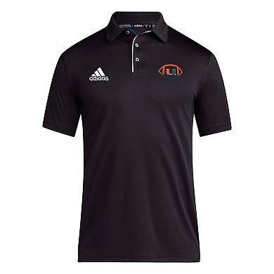 Men's adidas Black Miami Hurricanes Coaches Polo