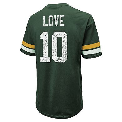 Men's Majestic Threads Jordan Love Green Green Bay Packers Name & Number Oversize Fit T-Shirt