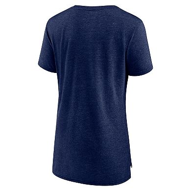 Women's Fanatics Navy Notre Dame Fighting Irish True Classics Break It Down Tri-Blend T-Shirt