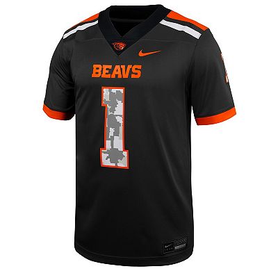 Men's Nike #1 Anthracite Oregon State Beavers Untouchable Replica Football Jersey