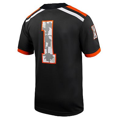 Men's Nike #1 Anthracite Oregon State Beavers Untouchable Replica Football Jersey