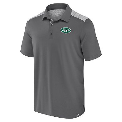 Men's Fanatics Gray New York Jets Long Shot Polo
