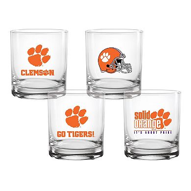 Clemson Tigers 4-Pack Collector's 14oz. Rocks Glass Set