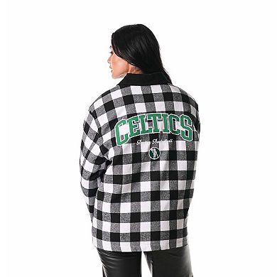 Unisex The Wild Collective Black Boston Celtics Flannel Full-Zip Shacket