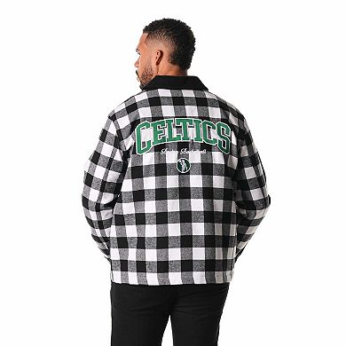Unisex The Wild Collective Black Boston Celtics Flannel Full-Zip Shacket