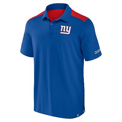 Men's Fanatics Royal/Red New York Giants Colorblock Polo