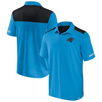 Men's Fanatics Blue/Black Carolina Panthers Colorblock Polo