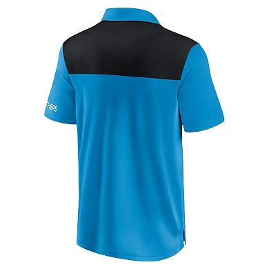Men's Fanatics Blue/Black Carolina Panthers Colorblock Polo