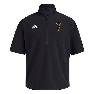Men's adidas Black Arizona State Sun Devils 2024 Half-Zip Short Sleeve Training Jacket