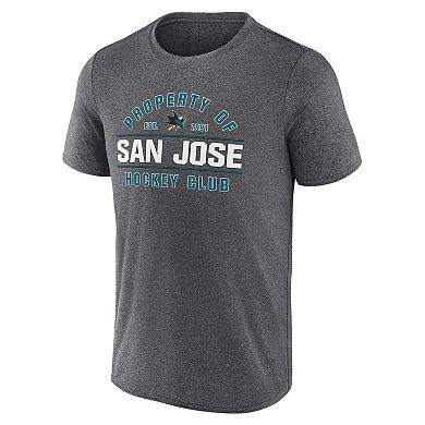 Men's Fanatics Heather Charcoal San Jose Sharks Property Of T-Shirt