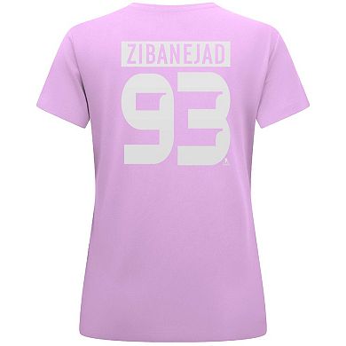 Women's Levelwear Mika Zibanejad Lavender New York Rangers Hockey Fights Cancer Anthem Name & Number T-Shirt