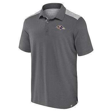 Men's Fanatics Gray Baltimore Ravens Long Shot Polo