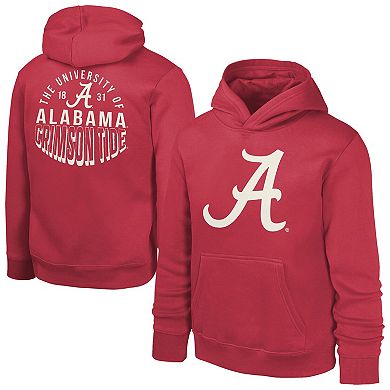 Youth Crimson Alabama Crimson Tide Team Banner Fleece Pullover Hoodie