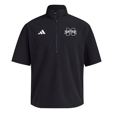 Men's adidas Black Mississippi State Bulldogs 2024 Half-Zip Short Sleeve Training Jacket