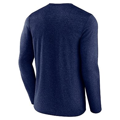 Men's Fanatics Heather Navy Columbus Blue Jackets Transition Long Sleeve T-Shirt