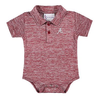 Infant Two Feet Ahead Crimson Alabama Crimson Tide Space Dye Golf Bodysuit