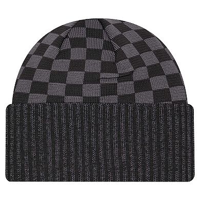 Men's New Era Black New York Jets Checkered Cuffed Knit Hat