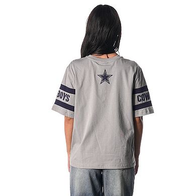 Women's The Wild Collective Black Dallas Cowboys Drop Shoulder T-Shirt